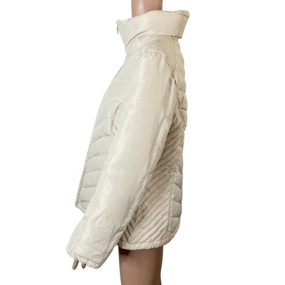 Kenneth Cole Reaction Jacket Womens Large Quilted Down Feather Off White - Picture 11 of 14